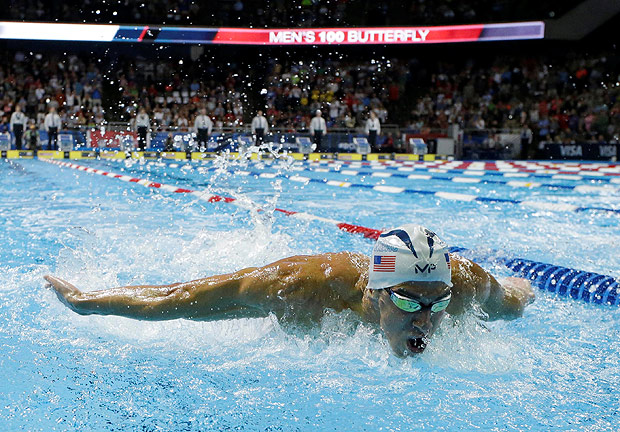 Phelps durante prova nos EUA em julho