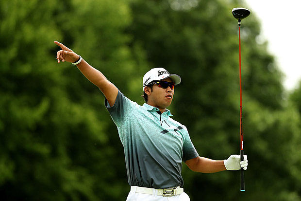 AKRON, OH - JULY 03: Hideki Matsuyama of Japan hits off the sixth tee during the final round of the World Golf Championships - Bridgestone Invitational at Firestone Country Club South Course on July 3, 2016 in Akron, Ohio. Mike Lawrie/Getty Images/AFP == FOR NEWSPAPERS, INTERNET, TELCOS & TELEVISION USE ONLY ==