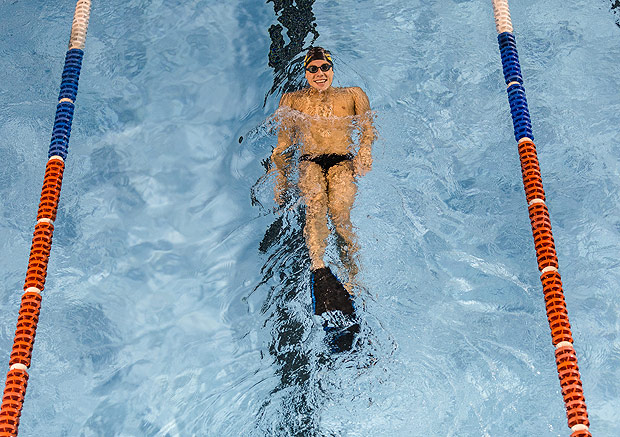Thiago Pereira durante treino da seleção brasileira olímpica de natação