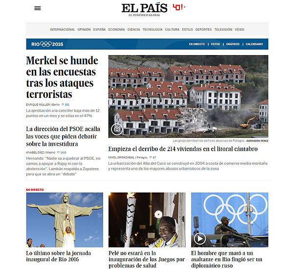 Ausncia de Pel  destaque no jornal espanhol El Pas