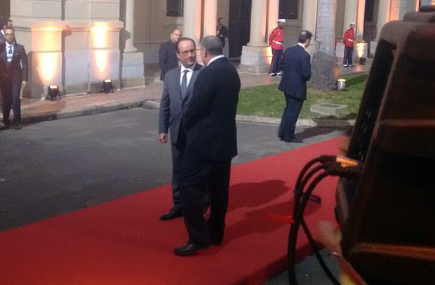 Franois Hollande chega ao Maracan para assistir  cerimnia de abertura da Rio-2016