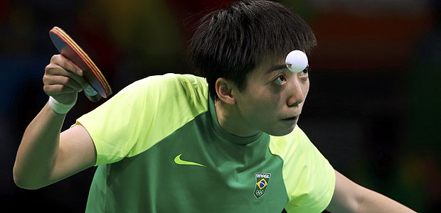 A mesa-tenista brasileira Gui Lin em ao nos Jogos