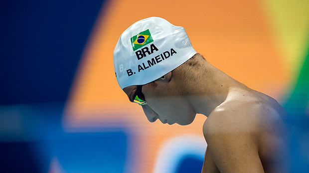 Brandonn Almeida, nadador brasileiro, no conseguiu avanar para a semifinal da natao nos 400 m medley
