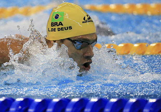 2016 Rio Olympics - Swimming - Preliminary - Men's 200m Butterfly - Heats - Olympic Aquatics Stadium - Rio de Janeiro, Brazil - 08/08/2016. Leonardo De Deus (BRA) of Brazil competes. REUTERS/Dominic Ebenbichler FOR EDITORIAL USE ONLY. NOT FOR SALE FOR MARKETING OR ADVERTISING CAMPAIGNS. ORG XMIT: OLYCN83