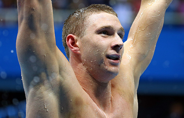 2016 Rio Olympics - Swimming - Final - Men's 100m Backstroke Final - Olympic Aquatics Stadium - Rio de Janeiro, Brazil - 08/08/2016. Ryan Murphy (USA) of USA reacts after winning the gold medal. REUTERS/Michael Dalder FOR EDITORIAL USE ONLY. NOT FOR SALE FOR MARKETING OR ADVERTISING CAMPAIGNS. ORG XMIT: OLYCN133