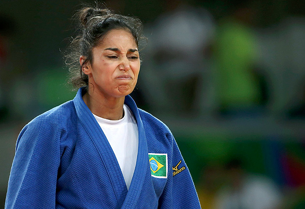2016 Rio Olympics - Judo - Final - Women -63 kg Bronze Medal Contests - Carioca Arena 2 - Rio de Janeiro, Brazil - 09/08/2016. Mariana Silva (BRA) of Brazil reacts. REUTERS/Toru Hanai FOR EDITORIAL USE ONLY. NOT FOR SALE FOR MARKETING OR ADVERTISING CAMPAIGNS. ORG XMIT: ALP122
