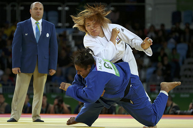 A judoca Maria Suelen durante sua participao na Rio-2016