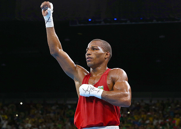 2016 Rio Olympics - Boxing - Final - Men's Light (60kg) Final Bout 239 - Riocentro - Pavilion 6 - Rio de Janeiro, Brazil - 16/08/2016. Robson Conceicao (BRA) of Brazil reacts after winning his bout. REUTERS/Peter Cziborra FOR EDITORIAL USE ONLY. NOT FOR SALE FOR MARKETING OR ADVERTISING CAMPAIGNS. ORG XMIT: OLYDH279
