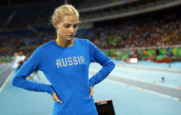 Darya Klishina, nica russa que disputa o atletismo na Rio-2016 depois do escndalo de doping, est na final do salto em distncia