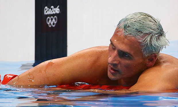 O nadador americano Ryan Lochte, aps prova na Rio-2016