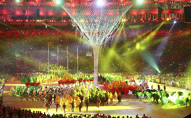 Performers take part in the closing ceremony