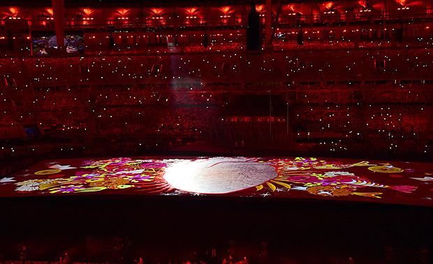 View of the opening ceremony of the Paralympic Games at Maracana Stadium in Rio de Janeiro