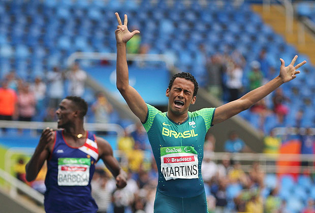 2016 Rio Paralympics - Athletics - Men's 400m - T20 - Olympic Stadium - Rio de Janeiro, Brazil - 09/09/2016. Daniel Martins of Brasil reacts REUTERS/Sergio Moraes NO SALES. FOR EDITORIAL USE ONLY. NOT FOR SALE FOR MARKETING OR ADVERTISING CAMPAIGNS. ORG XMIT: DOM121
