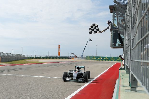 Mercedes driver Lewis Hamilton, of Britain, wins the Formula One U.S. Grand Prix auto race at the Circuit of the Americas, Sunday, Oct. 23, 2016, in Austin, Texas