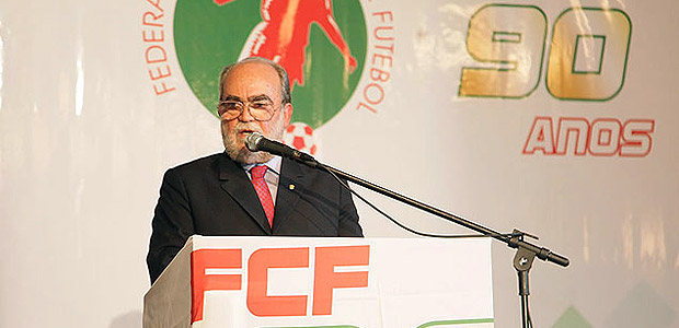 Delfim Peixoto, vice-presidente da CBF, durante evento da Federao Catarinense de Futebol