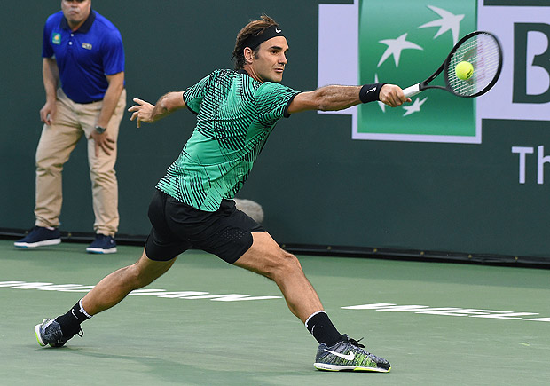 Roger Federer durante duelo com Rafael Nadal nos EUA