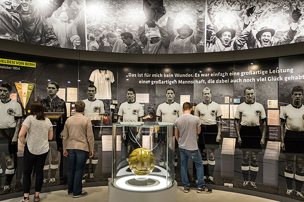 An exhibit at the German Football Museum about the country's first World Cup victory, which was in 1954, in Dortmund, Germany, March 28, 2107. As the exhibit also relates, West Germany went on to win the Cup in 1974 and 1990, and Germany won the most recent championship, in Brazil in 2014. (Gordon Welters/The New York Times)