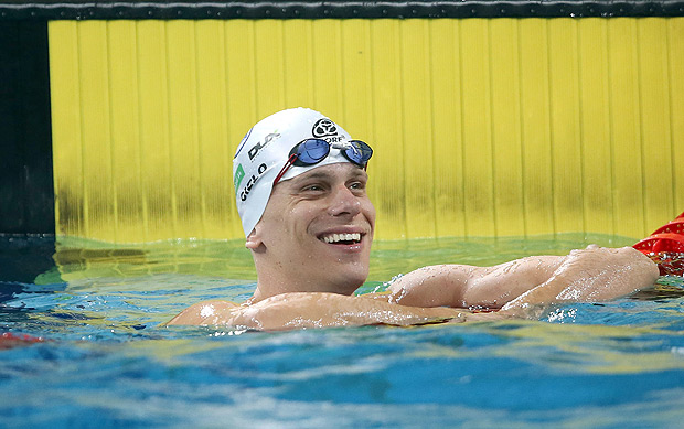 O nadador Cesar Cielo durante o Trofu Maria Lenk, no Rio 