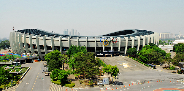 Olympic Stadium: Vista do Estadio Olimpico que foi usado nos Jogos de Seul-1988 Foto: Divulgacao/Kocis ***DIREITOS RESERVADOS. NO PUBLICAR SEM AUTORIZAO DO DETENTOR DOS DIREITOS AUTORAIS E DE IMAGEM***