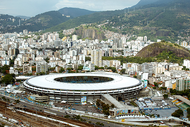 Vista aérea do Maracanã, no Rio de Janeiro