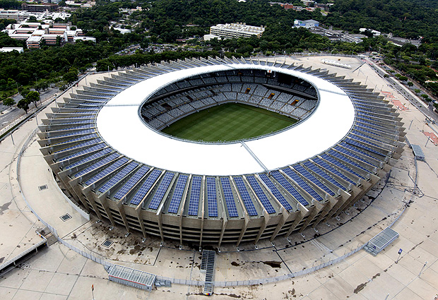 Imagem aérea do estádio Mineirão, em Belo Horizonte (MG)