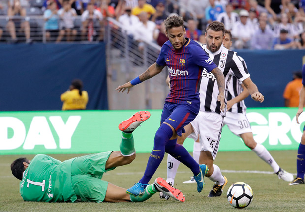 Neymar durante jogo amistoso do Barcelona contra a Juventus