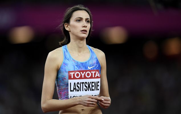 A russa Mariya Lasitskene, que ganhou ouro em salto em altura no Mundial de Atletismo de Londres