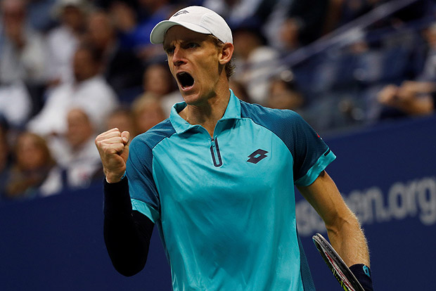 Tennis - US Open - Semifinals - New York, U.S. - September 8, 2017 - Kevin Anderson of South Africa reacts to won point against Pablo Carreno Busta of Spain. REUTERS/Mike Segar