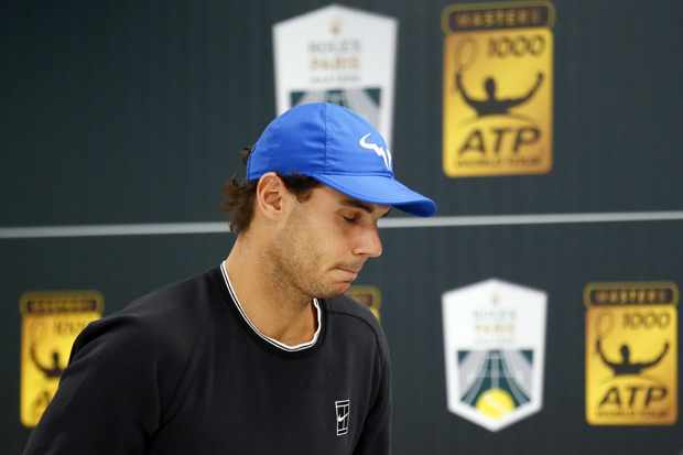 Rafael Nadal deixa entrevista coletiva aps anunciar desistncia do Masters 1.000 de Paris