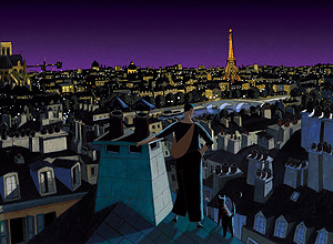 Cena da animao "Um Gato em Paris"