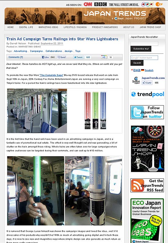 Sabres no metrô de Tóquio