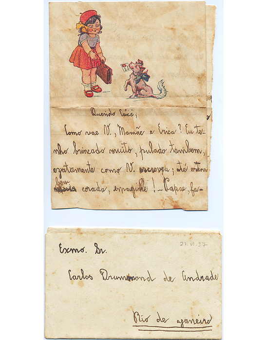 Carta escrita por Maria Julieta para o pai, Carlos Drummond de Andrade