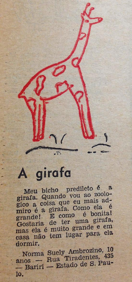 Desenho de uma leitora, na segunda ediao da "Folhinha", de 15 de setembro de 1963