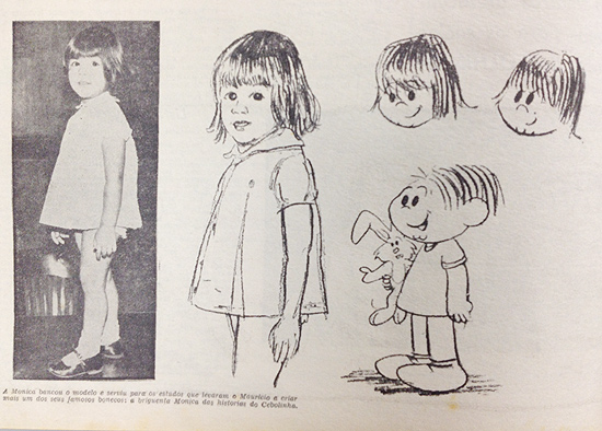 O passo a passo de como a Mnica de verdade virou uma personagem, publicado em 1964
