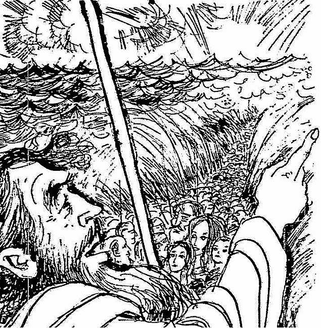 Ilustração de Moisés, na "Folhinha" de 29/3/1964