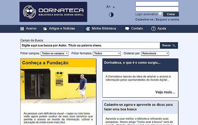 Fundao Dorina Nowill lana primeira biblioteca online para cegos do Brasil