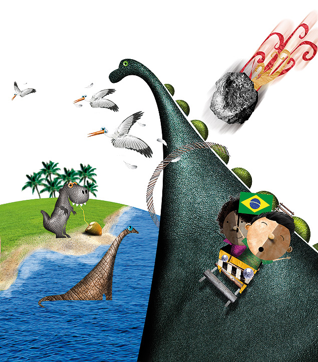 Ilustrao baseada nas dvidas dos leitores da 'Folhinha' sobre dinossauros 