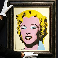 Marilyn Monroe, em quadro de Andy Warhol