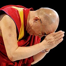 Dalai-lama em visita à Universidade Cornell, na cidade norte-americana de Ithaca