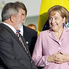 Lula inicia visita oficial  Alemanha com reunies com Khler e Merkel (foto)