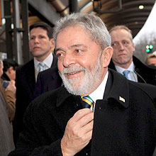 O presidente Luiz Incio Lula da Silva, que chama a ateno para o otimismo na cpula