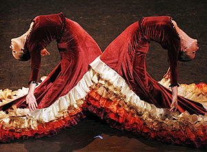 Danarinas do Teatro de Dana Flamenca Miguel Vargas da Espanha em ensaio para o festival de Edimburgo, Esccia