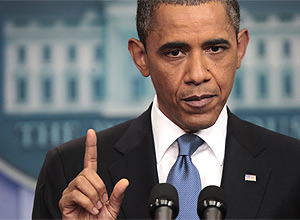 O presidente Barack Obama fala, na Casa Branca, sobre as negociações do Orçamento e da dívida no Congresso