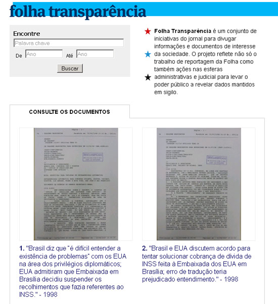 Clique na imagem para acessar a pgina do Folha Transparncia
