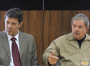 Ex-presidente Lula em encontro ontem com Haddad