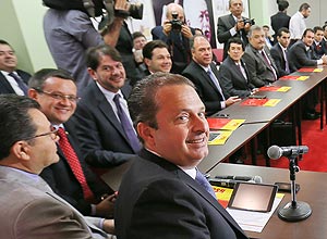 Governador Eduardo Campos (PE) na reunião da executiva do PSB no dia 18 de setembro