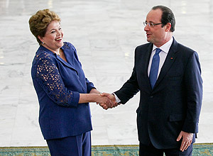 Dilma e Hollande no Palácio do Planalto nesta quinta (12)