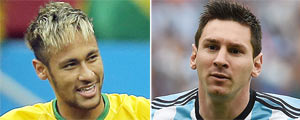 O brasileiro Neymar e o argentino Messi – Matt Sayles/Associated Press
