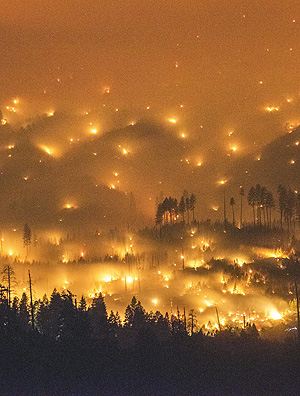 Incndio florestal no parque Yosemite, na Califrnia, em julho