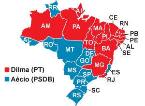 Mapa do Brasil no segundo turno